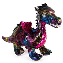 Load image into Gallery viewer, My OLi 16&quot; Stuffed Animal Plush Dragon Dark Red Sequin Dragon Plush Toy Stuffed Dinosaur Dragon Doll with Reversible Glitter Sequins Sparkle Gifts for Kids Girls Boys
