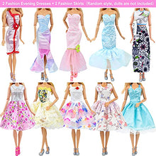 Load image into Gallery viewer, Ecore Fun 62 Pcs Doll Clothes and Accessories Set Includes 2 Fashion Evening Dresses 2 Fashion Skirts 10 Mini Dresses 48 Doll Accessories Perfect for 11.5 inch Dolls
