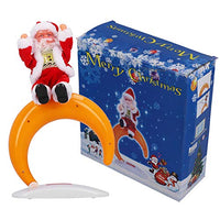 Zerodis Electric Christmas Santa Claus Toy,Dancing Singing Santa Claus Doll with Music Table Ornaments Decor Novelty for Kids(Moon)