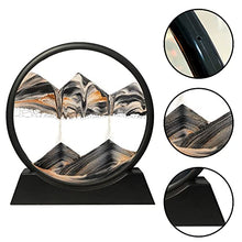 Load image into Gallery viewer, Muyan Moving Sand Art Picture Sandscapes in Motion Round Glass 3D Deep Sea Sand Art for Adult Kid Large Desktop Art Toys (Black, 7 Inch)
