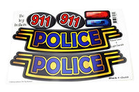 The Toy Restore Black & Gold Police Door Logos and 911 and Light Decals Fits Little Tikes Cozy Coupe