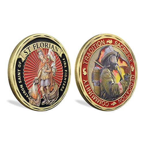 St. Florian Patron Saint of Firefighters Challenge Coin United States Prayer