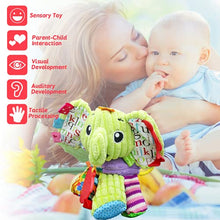 Load image into Gallery viewer, Car Seat Toys Baby Toy Infant Toy with Musical Box Stroller Toys Crib Toy Development Toy with Rattles Crinkle Teether Magic Mirror, Stroller Clip-On Carseat Cot Crib Bed Hanging Toy - Elephant

