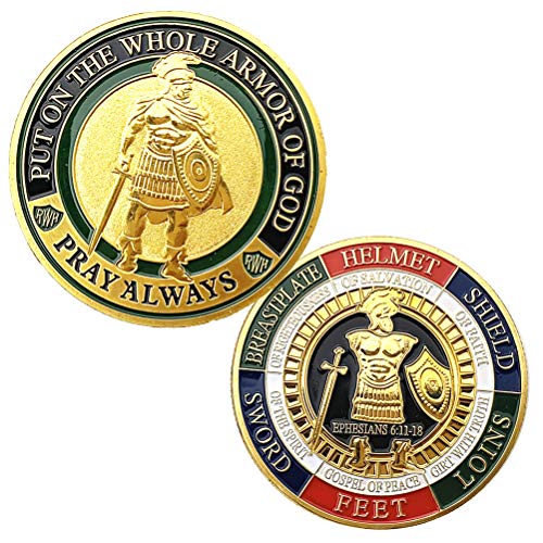Armor of God Challenge Coin,Commemorative Coin - Antique Gold