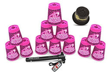 Load image into Gallery viewer, Speed Stacks Custom Combo Set: 12 Limited Edition Pink Zippy Leopard Cups, Cup Keeper, Quick Release Stem
