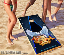 Load image into Gallery viewer, DaVinci Wrap Masters &#39;Just Wing&#39;n it&#39; Laminated Vinyl Corn Hole Board Decals.
