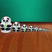 Load image into Gallery viewer, 10Pieces Russian Nesting Dolls Set,Wooden Panda Animal Toy Handmade Crafts Kids
