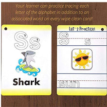 Load image into Gallery viewer, Preschool Toddler Kindergarten Durable Alphabet Flash Cards, Learn to Read and Write Sight Words, 2 Dry Erase Markers, Word Wall Magnet, Metal Ring
