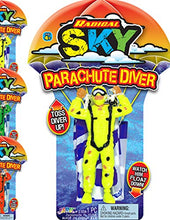 Load image into Gallery viewer, Big Parachute Toy (1 Unit Assorted Color) JA-RU. Children&#39;s Flying Toys. Sky Diving Action Figures Soldiers Gliders Army Men. Fun Party Favor Outside Toys for Boys &amp; Kids Outdoor Toys. 2306-1s
