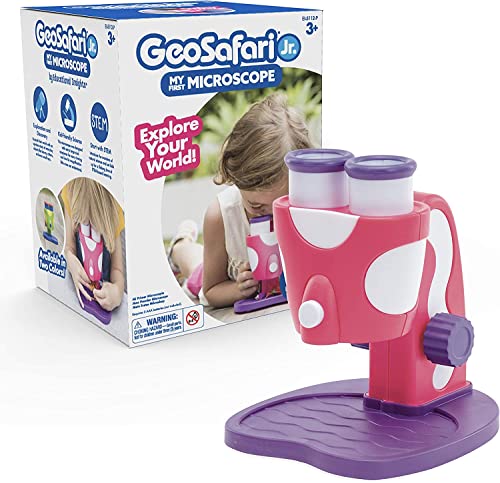 Educational Insights GeoSafari Jr. Pink My First Kids Microscope Toy, Preschool Science, STEM Toy, Gift for Boys & Girls, Ages 3+