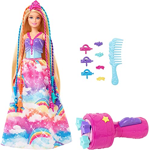 Barbie Doll, Fantasy Hair With Braid And Twist Styling, Rainbow Extensions, Twisting Tool And Accessories