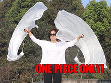 Load image into Gallery viewer, Winged Sirenny Single Piece 70&quot; Play Silk Scarf with Poi Ball, Colorful Silk Flag Ribbon Streamer, Belly Dance Practice VOI (White)
