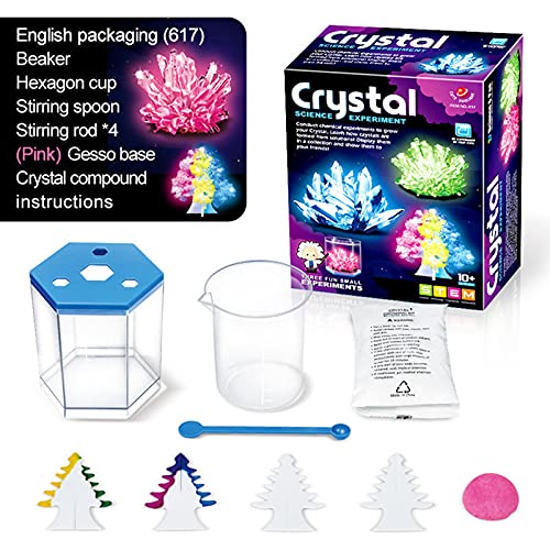 kekafu Crystal Growing Science Kit- Crystal Science Kits Pink Color, Kid DIY Kit Science Experiments Educational Gift, Craft Stuff Toys for Teens Boys and Girls DIY Stem Projects Homeschool Geology