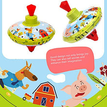 Load image into Gallery viewer, Cartoon Animal Printed Spinning Tin Top Metal Finger Top Good Balance Gyroscope for Adults and Children (Green)

