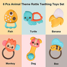 Load image into Gallery viewer, PALA PERRA Baby Rattle, 6PCS Infant Rattle, Newborn Rattle Teething Toys for 3 Months and up Newborn Baby Toddlers Boys Girls Gifts
