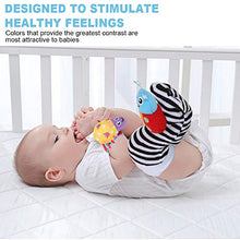 Load image into Gallery viewer, Diydeg Portable Cute Shapes Environmentally Friendly Small Rattle Cloth Baby Wrist Strap, Infant Sock Hanging Toy, Healthy for Infant Baby(A Set of Wristband Socks)
