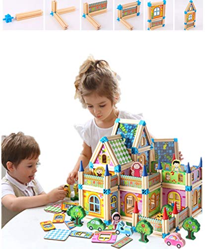 Whitebirch Building Blocks Toys for Kids 6 Years up , Wooden ,Variety of Shapes House Model Game (Architect Building Blocks(128pcs))