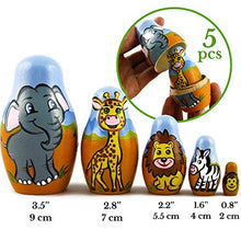 Load image into Gallery viewer, Wood Nesting Dolls for Kids Animals Figurine Set 3 Pcs - Wooden Matryoshka Pet Woodland Creatures and Safari Animals Stacking Toys
