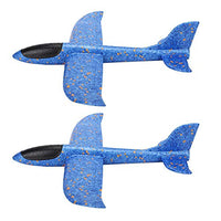 Tbest Glider Catapult Airplane, 2 Pcs EPP Throwing Glider Catapult Airplane Throw and Return Stunt Version Children Educational Toy(Blue dot Single Hole Stunt) Other Children's Outdoor Toys Products