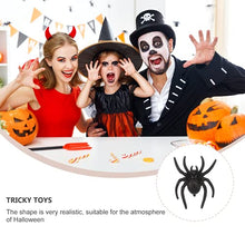 Load image into Gallery viewer, KESYOO 50pcs Plastic Spider Props April Fools&#39; Day Halloween Spider Prank PropsHalloween Party Decorations
