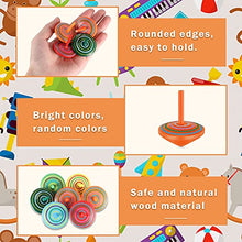 Load image into Gallery viewer, Wood Colorful Tops for Kids, Wooden Gyroscopes Toy, Educational Toys Kindergarten Toys, Rainbow Colorful Tops for Family Games (12 Pieces)

