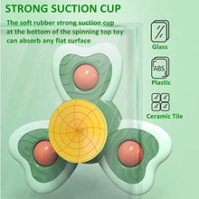 Load image into Gallery viewer, Suction Toys for Baby, Suction Cup Spinner Toy, 3 Pieces Baby Bath Toys Cartoon Animal Spinning Top Girls Boys Toys with Rustling Sound and Rotating Wind Leaves
