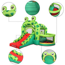 Load image into Gallery viewer, Inflatable Water Slide Pool Bounce House,Bounce House Inflatable Jumping Castle Kids Splash Pool Water Slide Jumper Castle for Summer Party (Green,with Air Blower)

