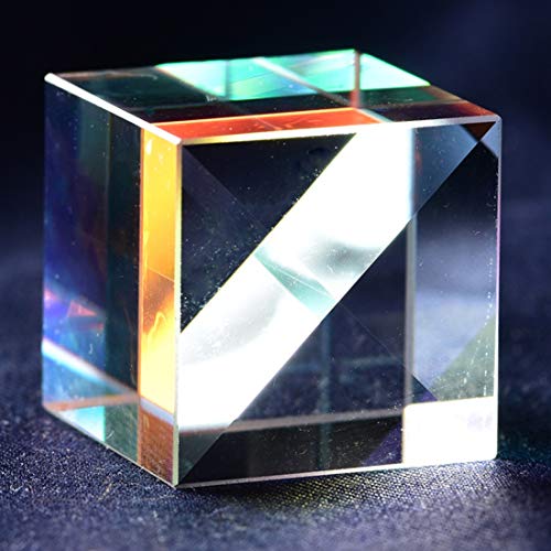 no logo WSF-Prism, 1pc Optical Glass Cube Defective Cross Dichroic Prism Mirror Combiner Splitter Decor 18x18mm Transparent Module Toy Teaching Tools