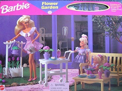 Barbie Flower Garden Playset - Folding Pretty House (1996 Arcotoys, Mattel)