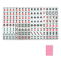 BYyushop Mini Mahjong,144Pcs/Set Mahjong Portable Entertainment Melamine Party Game Chinese Mahjong for Indoor - Pink