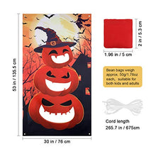Load image into Gallery viewer, CLISPEED Halloween Bean Bag Toss Game Kit Halloween Party Favors Supplies Pumpkin Banner with 3 Bean Bags for Kids Party Games Decorations
