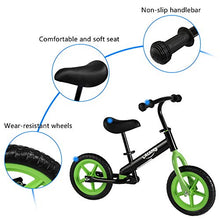 Load image into Gallery viewer, OOTDxvv Kids Balance Bike,(33.8 x16.9 x 24) Toddlers Walking Bicycle with Adjustable Seat and Handle Height Adjustable for 2-5 Years Old (Green)
