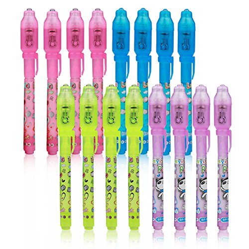 WYAO Invisible Ink Pen, Spy Pen with UV Light Magic Marker Kid Pens for Secret Message and Party Favor Bag Goody Stuffer (16 Pack)