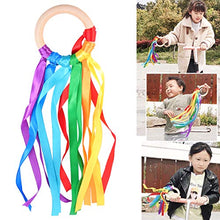 Load image into Gallery viewer, Halloween ChristmasChildren Rainbow Ribbon Kids Educational Playing Toy Funny Wood Circle Game Rattle Toy (cm Diameter, Without Bell)
