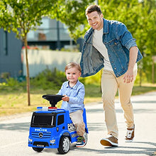 Load image into Gallery viewer, HONEY JOY Kids Push and Ride Racer, Cop Police Car Licensed Mercedes Benz Ride On Push Car w/Steering Wheel, Horn, Music, Lights, Under Seat Storage, Foot-to-Floor Sliding Car for Toddlers, Blue
