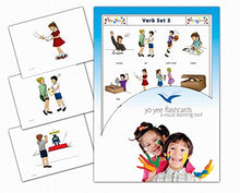 Load image into Gallery viewer, Yo-Yee Flash Cards - Action Words and Verbs Picture Cards for Toddlers, Kids, Children and Adults - English Vocabulary Cards - Set 3 - Including Teaching Activities and Game Ideas
