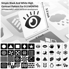 Load image into Gallery viewer, beiens High Contrast Baby Flashcards, Newborn Brain Development Toys, Visual Stimulation Learning Activity Cards, 20 PCs 40 Pages 5.5&#39;&#39; x 5.5&#39;&#39; Educational Infants Gift
