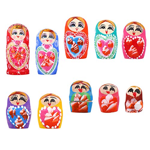 EXCEART 10pcs Stacking Doll Toy Russian Nesting Doll Animal Matryoshka Dolls for Kids