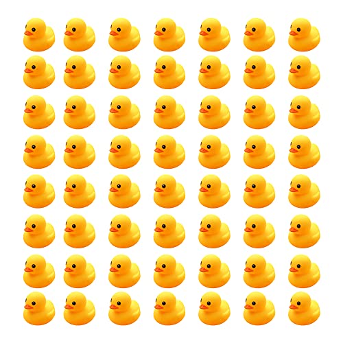 56PCS Super Mini Rubber Duck Bath Duck Toys for Toddlers Boys Girls,Squeak and Float Rubber Ducks in Bulk Jeep Ducks Baby Shower Duck Decorations Party Favors (1.6)