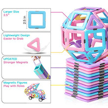 Load image into Gallery viewer, HLAOLA Magnetic Blocks 133PCS Upgrade Magnetic Building Blocks Magnetic Tiles Educational Toys Tiles Set for Kids Magnet Stacking Toys for Kids Children Age 3 4 5 6 7 Year Old (3D Macaron Colors)
