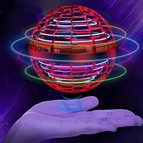 Flying Toy,Magic Nebula Soaring Orb Toy,Rotating Light Flying Toys,Mini Drone Flying Toy,Built-in LED Flying Space Orb,Spinner Flying Orb Ball,Soaring Nebula Fly Orb Toy Birthday Gift for Kids(Red)