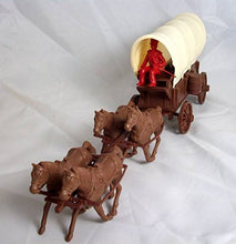 Load image into Gallery viewer, Classic Toy Soldiers, Inc Alamo Mexican 4 Horse Covered Wagon with Two Tops and One Drive in 54mm
