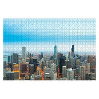 Wooden Puzzle 1000 Pieces Aerial View of Downtown Chicago Skylines and Pictures Jigsaw Puzzles for Children or Adults Educational Toys Decompression Game