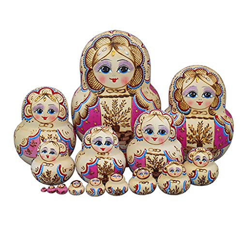 Russian Nesting Dolls 15-Layer Nesting Dolls Creative Educational Toys Cute Matryoshka Birthday Home Room Decoration Gift (Color : A)