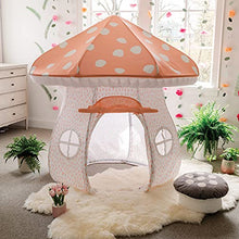 Load image into Gallery viewer, MindWare Mushroom Shaped Kids Playhouse for Boys and Girls  Gnomes and Fairy Play - PVC and Fabric Matrial - Over 5 Feet Tall
