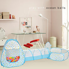 Load image into Gallery viewer, Yoobe Kids Play Tent Crawl Tunnel and Ball Pit with Basketball Hoop Playhouse for Toddlers Child (Raindrop)
