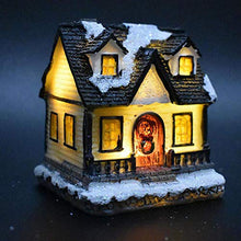 Load image into Gallery viewer, prettDliJUN Lovely Dreamy Snowing Scene Cottage House Toy with Light Christmas Home Ornament for Kids D

