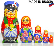Load image into Gallery viewer, Russian Nesting Doll - Special Design Gift Dolls - Handmade Design - Hand Painted in Russia -- Medium Size - Traditional Matryoshka Babushka (Cossack)
