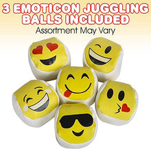 Load image into Gallery viewer, ArtCreativity Emoticon Juggling Balls for Beginners, Set of 3, Durable Juggle Balls in Assorted Emoticon Designs, Soft Easy Juggle Balls for Kids
