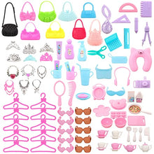 Load image into Gallery viewer, Miunana Lot 69 pcs for 11.5 inch Girl Doll Clothes Set Red Wardrobe with Clothes and Accessories Include Trunk Clothes Crown Necklace Shoes Hanger Bags and Other Accessories (Not Include The Doll)
